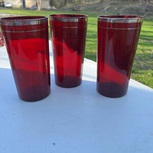 vintage Anchor Hocking Royal Ruby glass tumblers